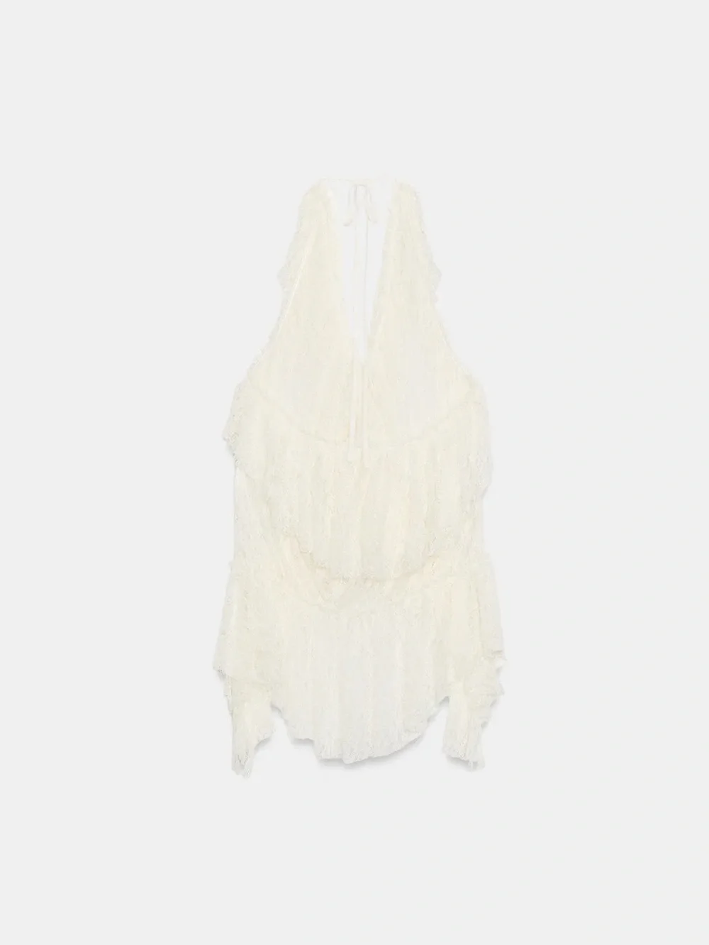 Zara RUFFLED LACE TOP - Picture 6 of 7